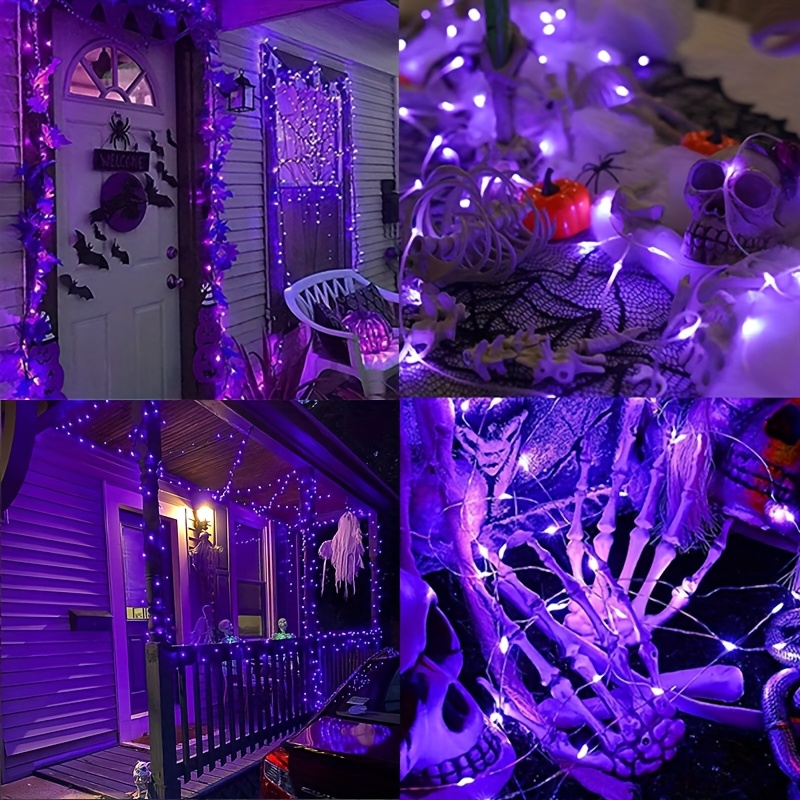 Outdoor Solar Fairy Lights with Smart Control, 8 Modes, IPX6 Waterproof, 50/100/200 LED, Warm White & Multicolor Options (Purple, Red, White) - Solar-Powered Indoor/Outdoor, Christmas, Halloween, Garden, Patio, Tree, Party, Yard, Wedding, Birthday