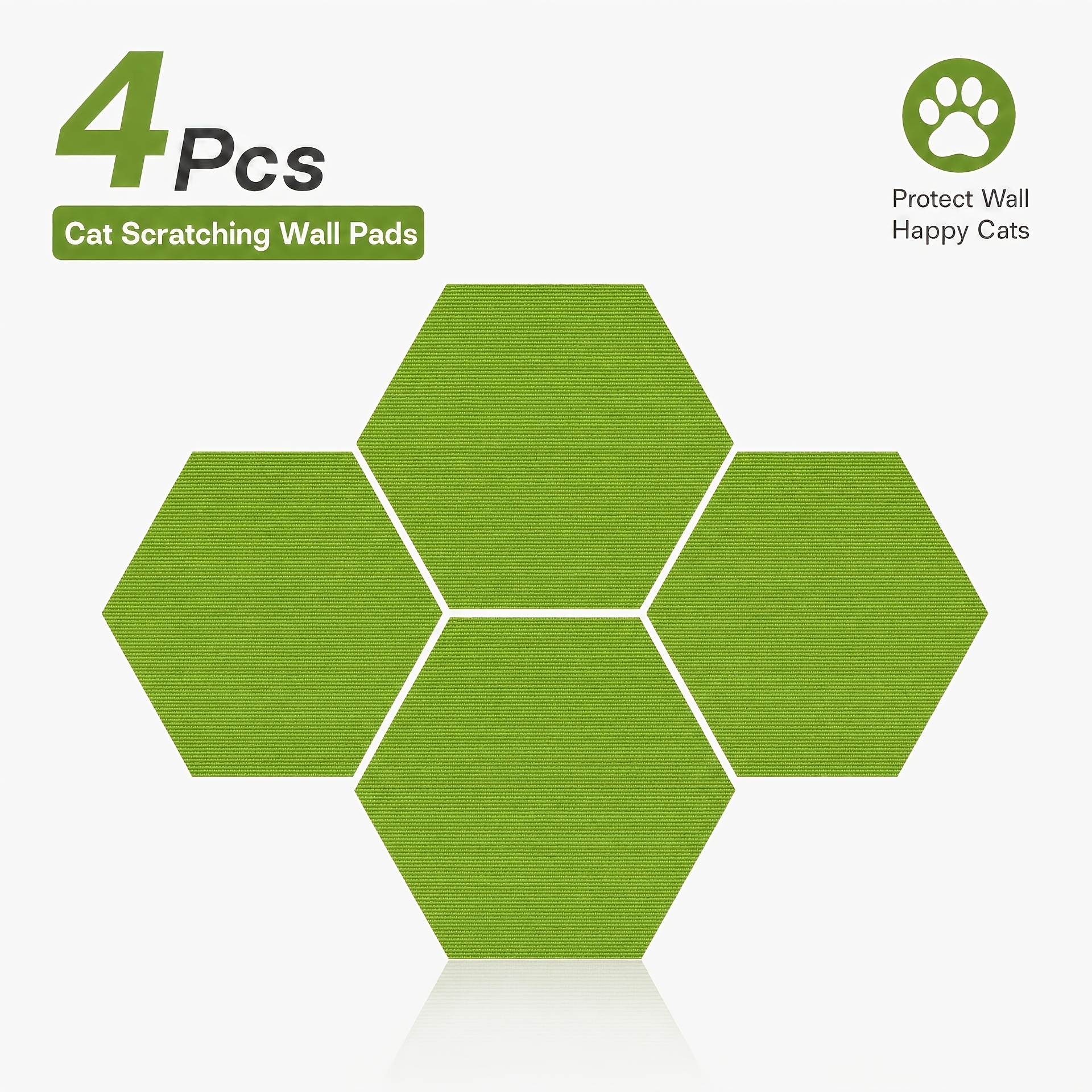 TEMU 4pcs Set, Self-adhesive Hexagonal Cat Scratching Protective Pads, 8 Color Options, Cuttable For Diy Arrangement. Made Of Thick, Wear-resistant,