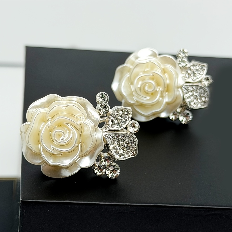 TEMU 2pcs Couvre-boutons de fleur de perle, couvre-boutons à pression, boutons de décoration de vêtements amovibles
