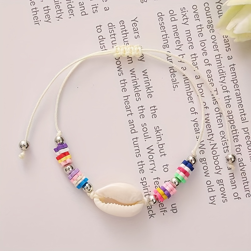 12pcs Ocean Beach Friendship Bracelet Set, Colorful Shell Woven Bracelets