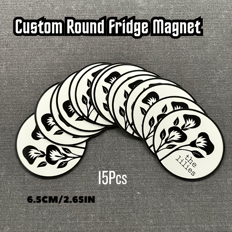 TEMU Custom Vintage Round Refrigerator Magnets - A Of Style And Functionality With Secure . Customize With Your Designs, Ideal For Sports Events,