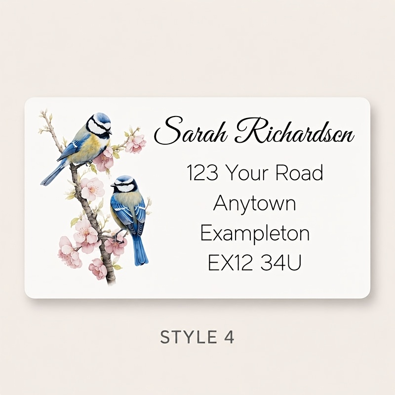 TEMU Personalized Address Labels | Custom Name And Address Stickers | Watercolor Floral Bird Cottage Lighthouse Mailing Labels