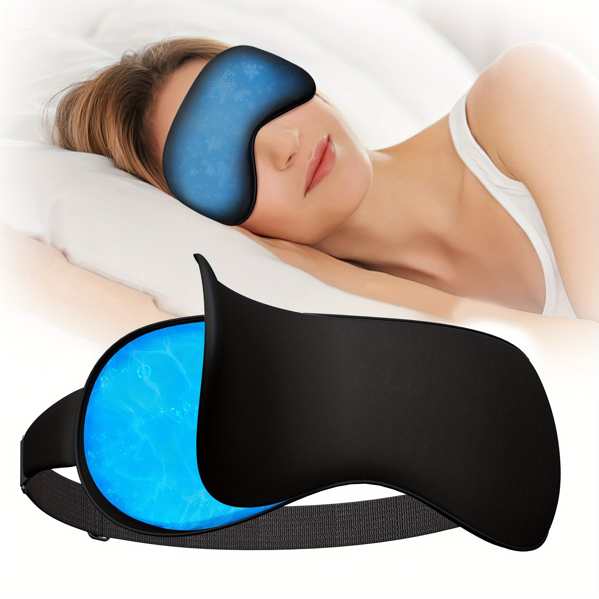 

Sleeping Mask For Women Men, Weighted For Dry Eyes, Microwavable Gel, , Reusable Hot& Eye Mask, , Night , Travel, And Airplane (black)