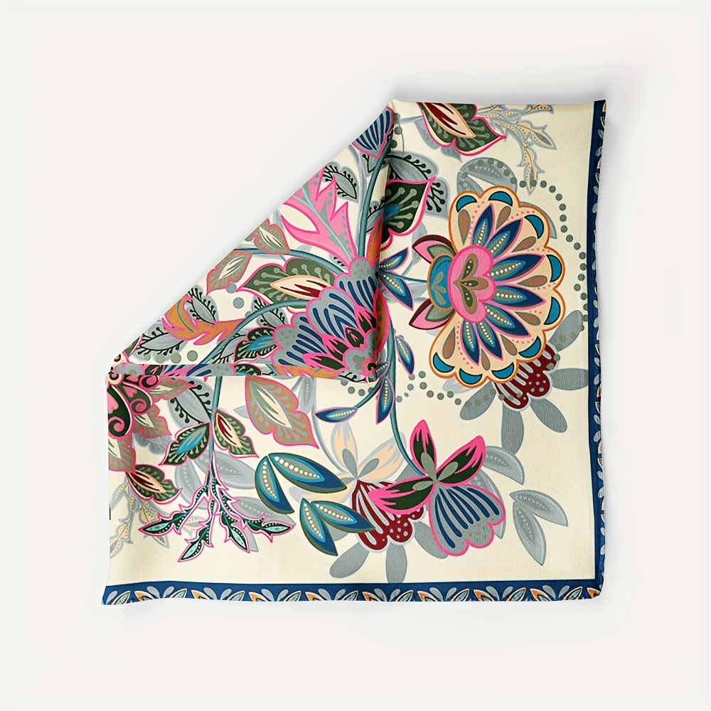 TEMU Outdoor Multi-functional Headwear, Bohemian-style Printed Square Scarf - Versatile Neck Gaiter, Head And Hair Accessory, Exquisitely Designed