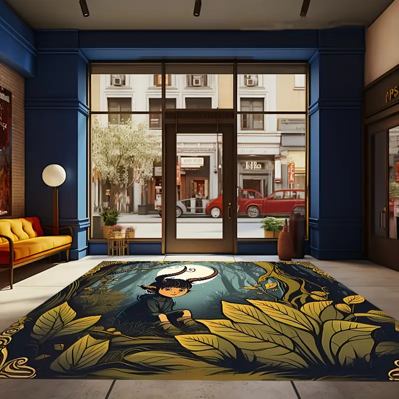 Deep Forest Horn Elf Pattern Decorative Carpet Living Room - Temu ...