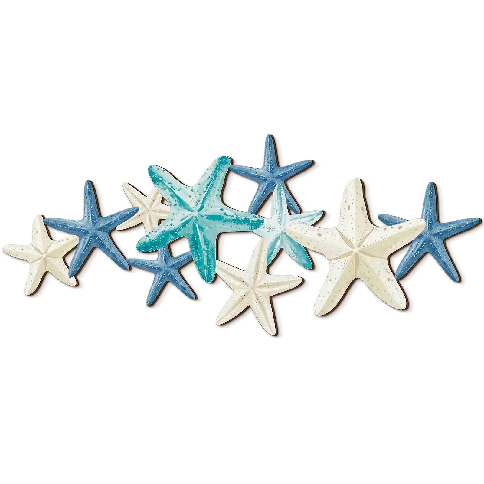 Image of 1pc Wooden Summer Coastal Wall Decor, Farmhouse Star Wall Hanging, Beach Theme Vintage Coastal Decor, Suitable For Home Lakeside Villa Bathroom
