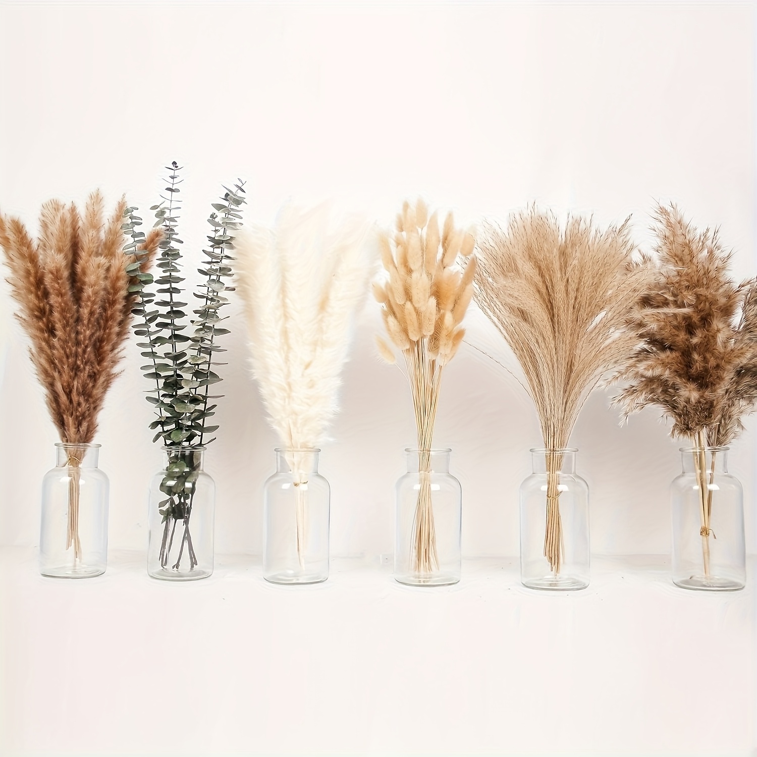 Image of 119pcs Of Pampas Grass Decoration, Bulk Dried Bunny Tails Measuring 17 Inches, Bohemian Dried Flowers, Fluffy Reeds For Weddings, Home Table Decoration, Party Decoration, And Spring Decor