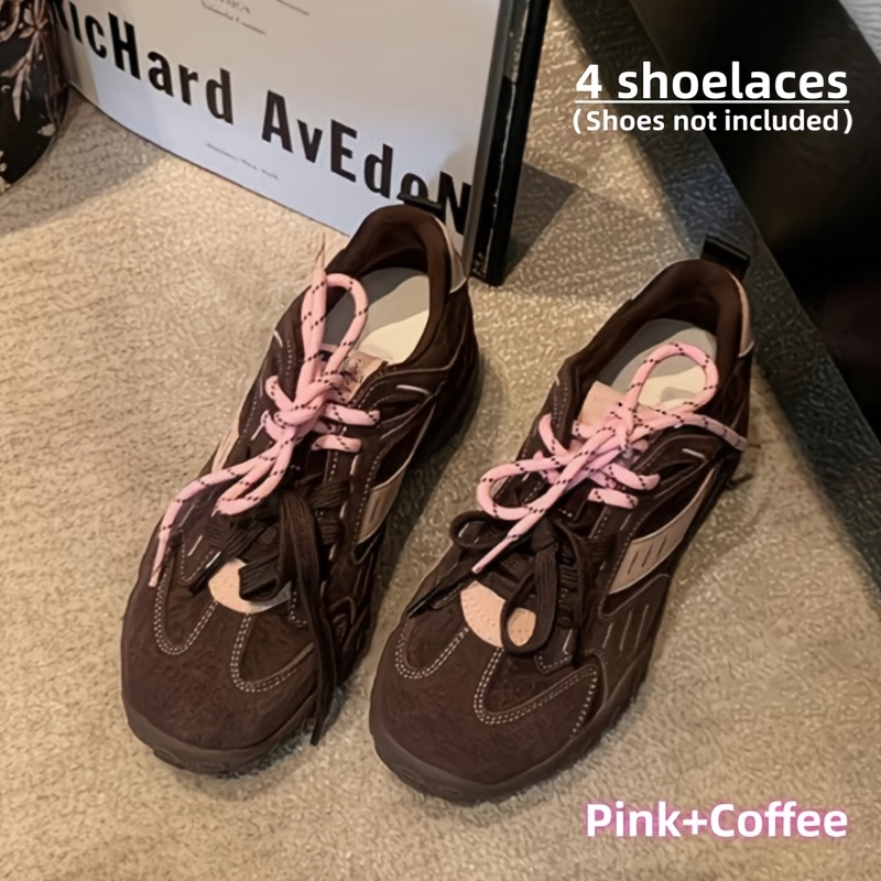 TEMU 4 pezzi Lacci per scarpe 2 Lacci per combinazione Nuovo stile Abbinamento Universali Cordoncini di ricambio per lacci