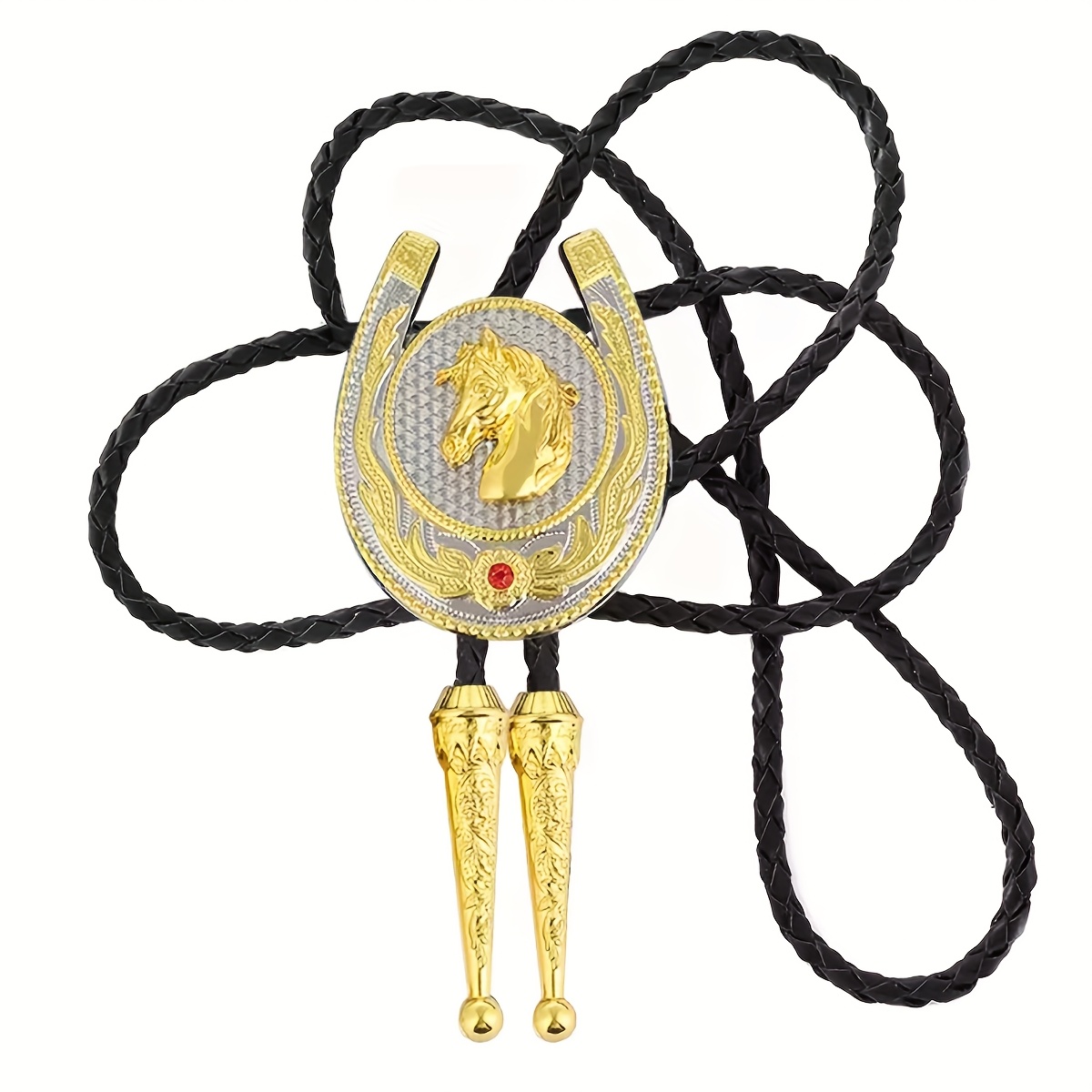 TEMU Bolo Tie With Golden Stylish Men's Western Wear Accessory