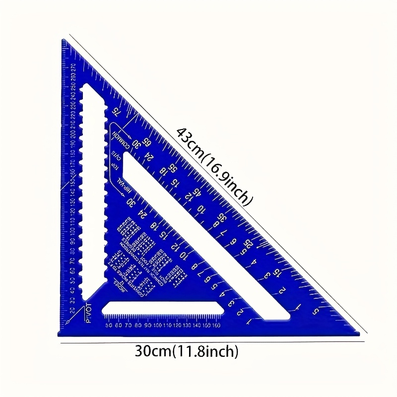 12-inch Aluminum Alloy Triangle Ruler – Precision Woodworking Measuring Tool With Angle And Metric Scale, Durable Metal Construction