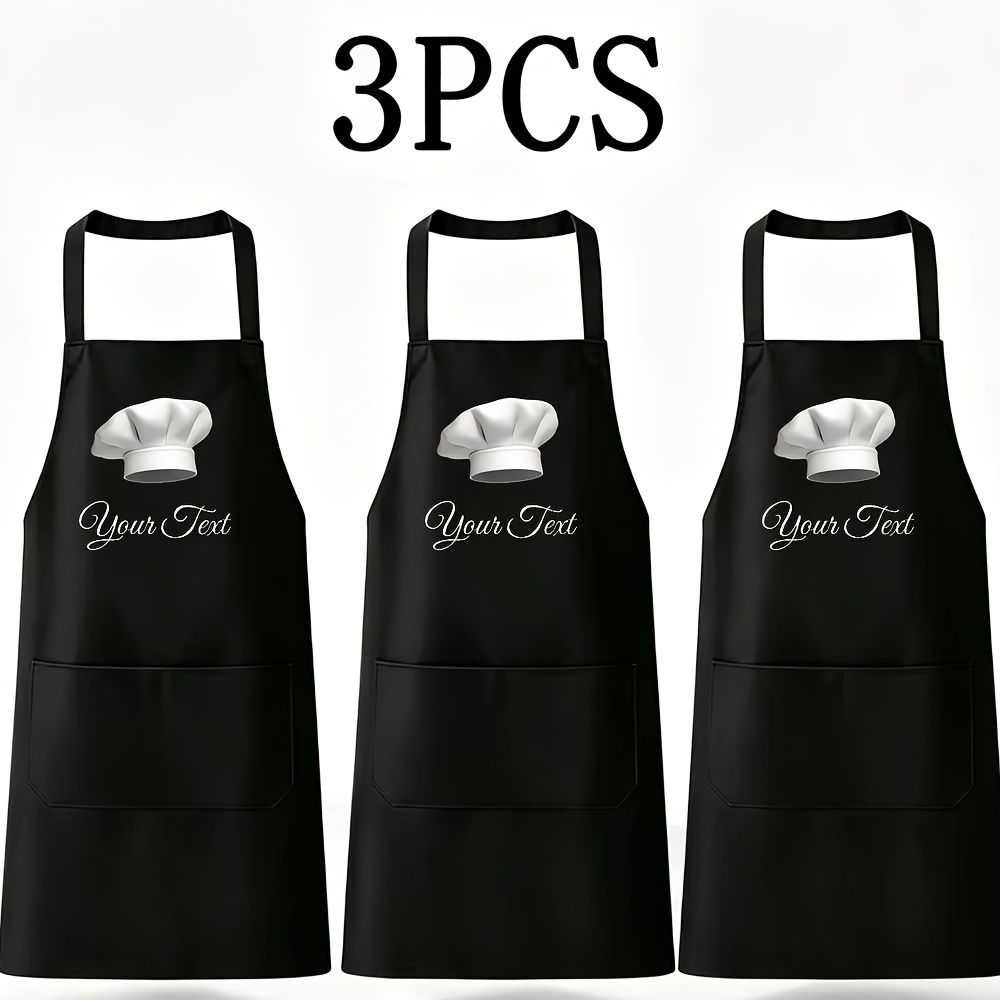 TEMU Personalized Aprons With Name/text - Bib Aprons Suitable For Bbq Cooking, Chef Use, Baking Parties, Restaurants & For - Customizable Apron For &