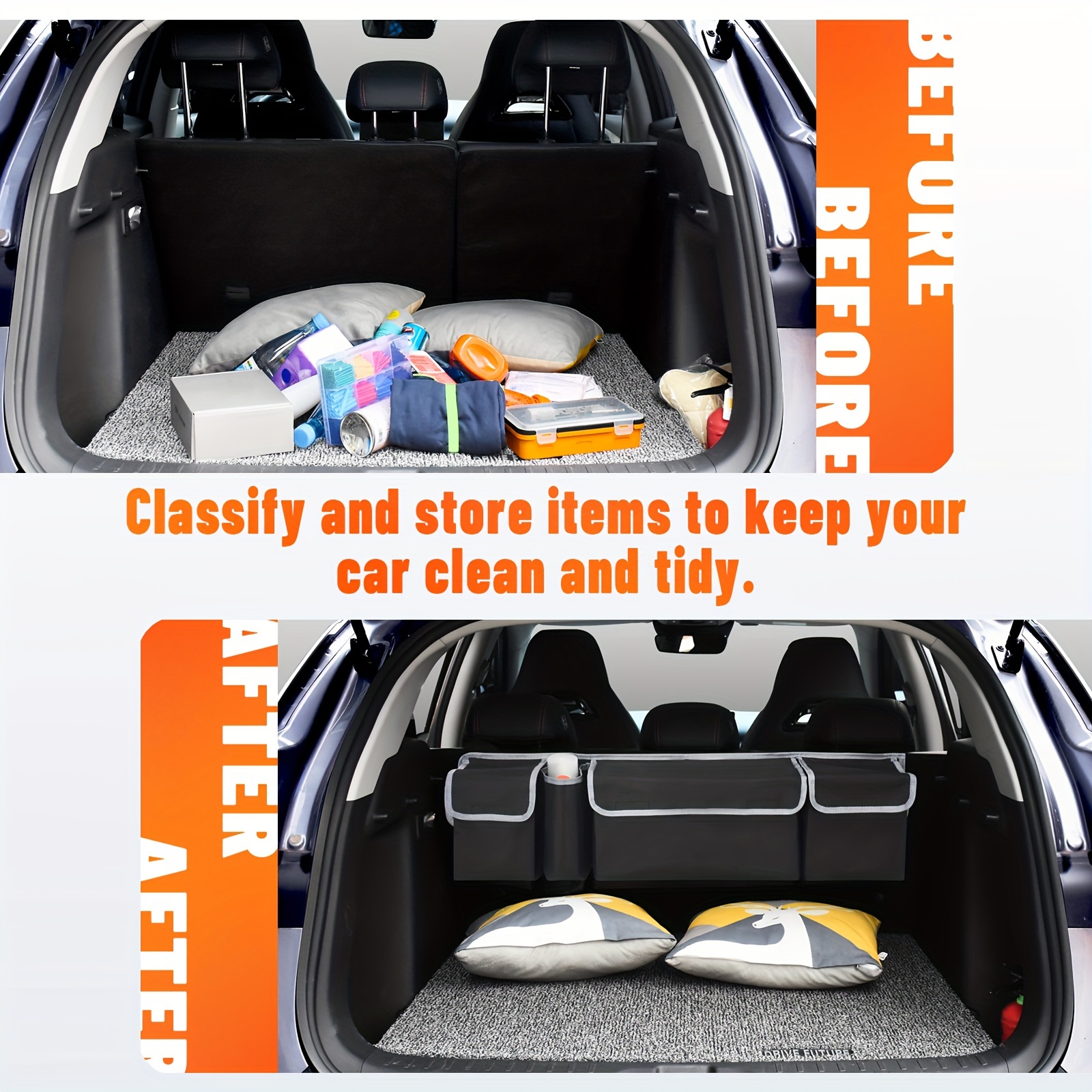 KOOSTONE Car Organizer, Trunk Organizer, Collapsible Multi Compartment Waterproof