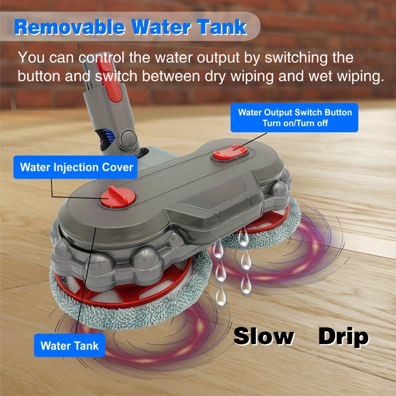 for v15 v8 v7 v10 v11 vacuum cleaner electric dry and wet mopping head vacuum cleaner attachment mop with detachable water tank 6 pieces of mop cloth hardwood floor electric attachment details 2