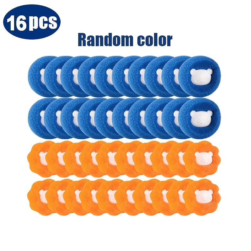 Image of 16pcs Laundry Balls Pet Hair Remover, Random Colors, Reusable Clothing Cleaning Lint Collector, Magic Washing Machine Filter Balls, Laundry Hairball Remover, Home Cleaning Supplies, Laundry Tools