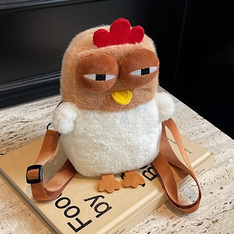 

New Ugly Cute Chicken Women's Bag Fashion Doll Plush Bag Casual Single Shoulder Bag Cartoon Bag Grab Machine Doll Crossbody Bag Mobile Phone Bag