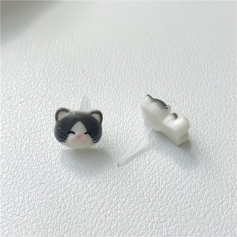 4pcs Kitten Stud Earrings Set with Storage Box
