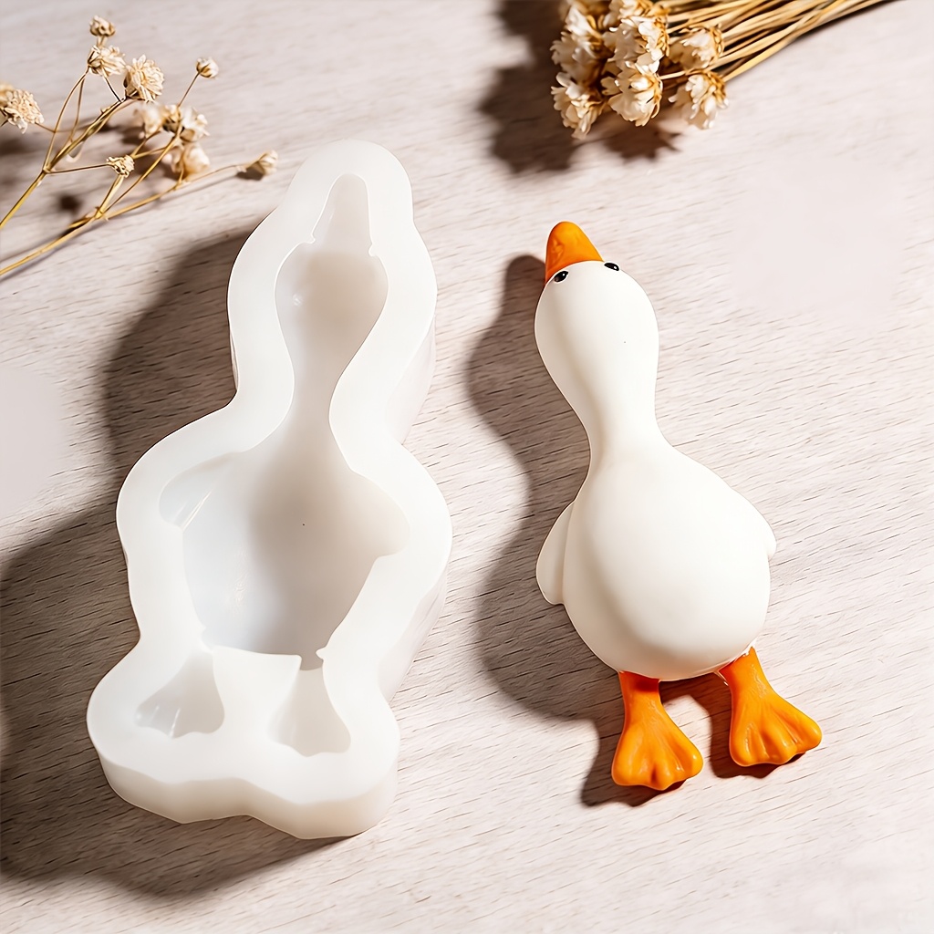 E-shop 3D kleine niedliche liegende Ente Silikonform, Gießformen für Harz, geeignet für DIY-Duftkerzen, Harzkunsthandwerk, Seife, Gips Schmuckzubehör.