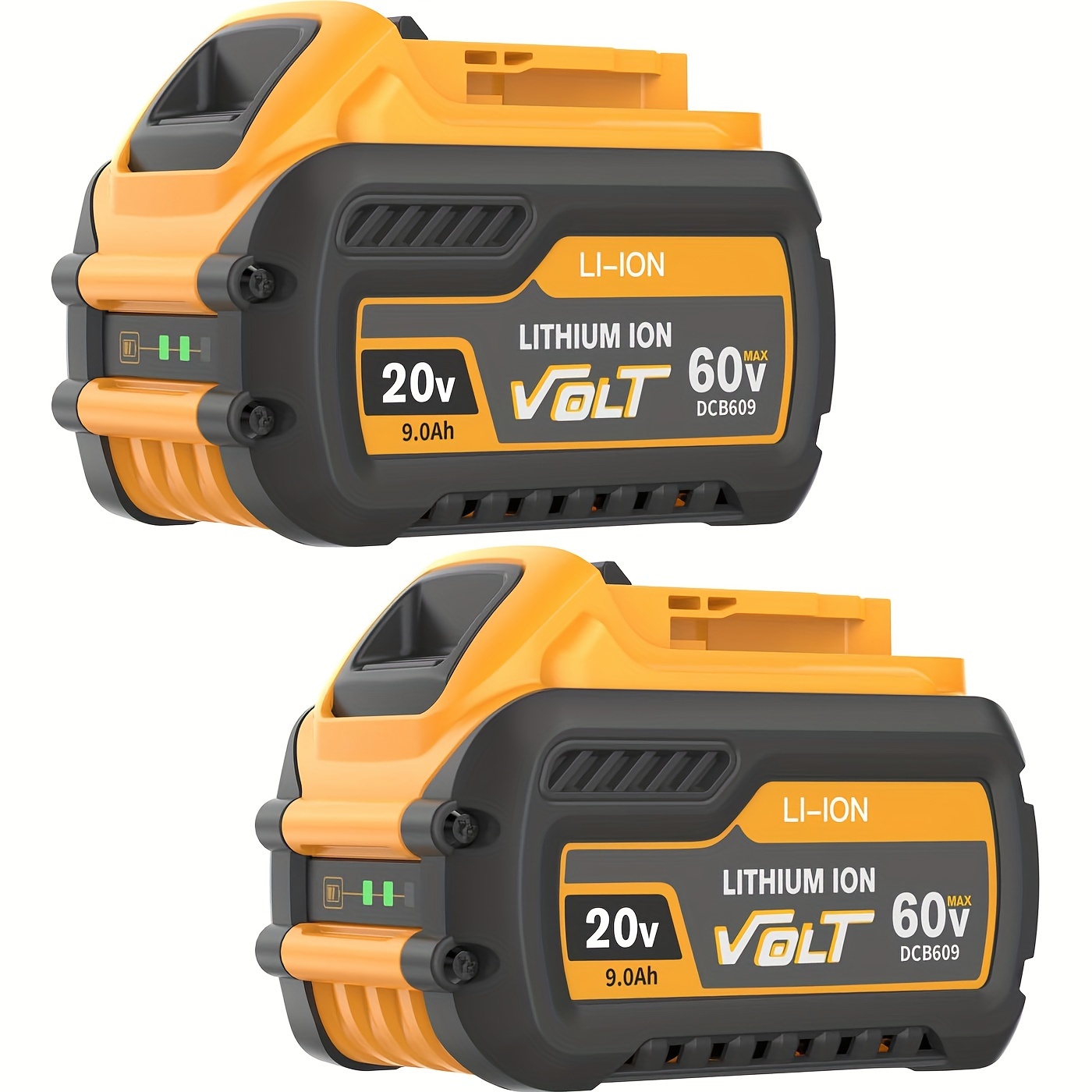 

2pack 9.0ah Replacement For Dewalt 20v/60v Compatible With Lithium Ion Dcb609 Dcb606 Dcb612 Dcb200 Dcb201 Dcb203 Dcb204 Dcb206 Dcb207 Dcb209 Battery Power Tools