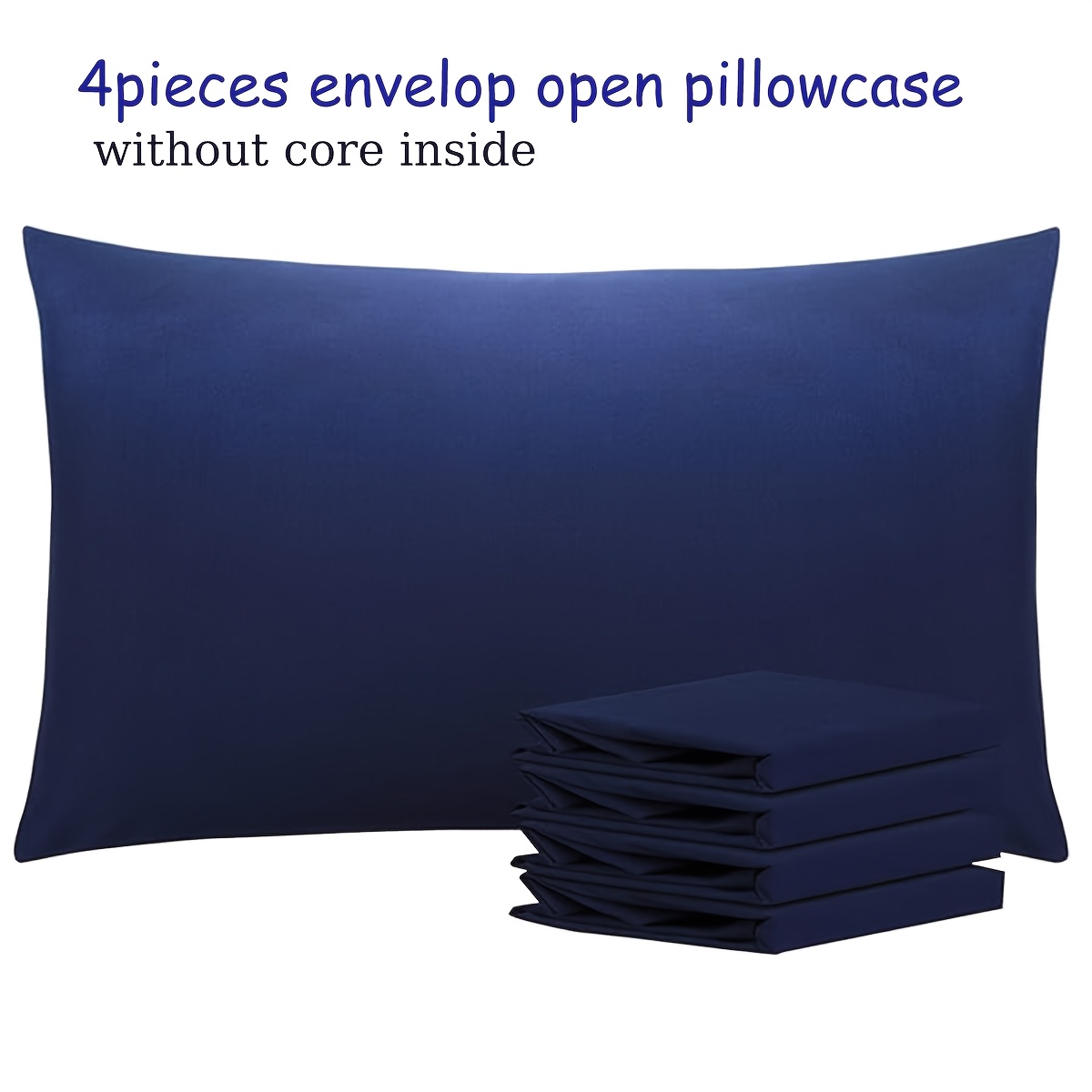 TEMU 4 Pack Brushed Microfiber Pillowcases - Soft, Wrinkle-free, Fade-resistant, White Pillowcases With Envelope Closure
