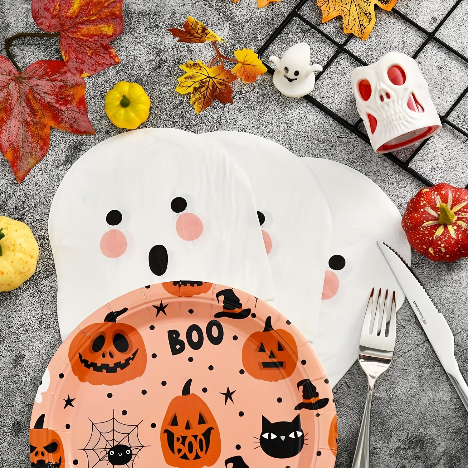 cute shaped halloween napkins white paper tissues pink Temu