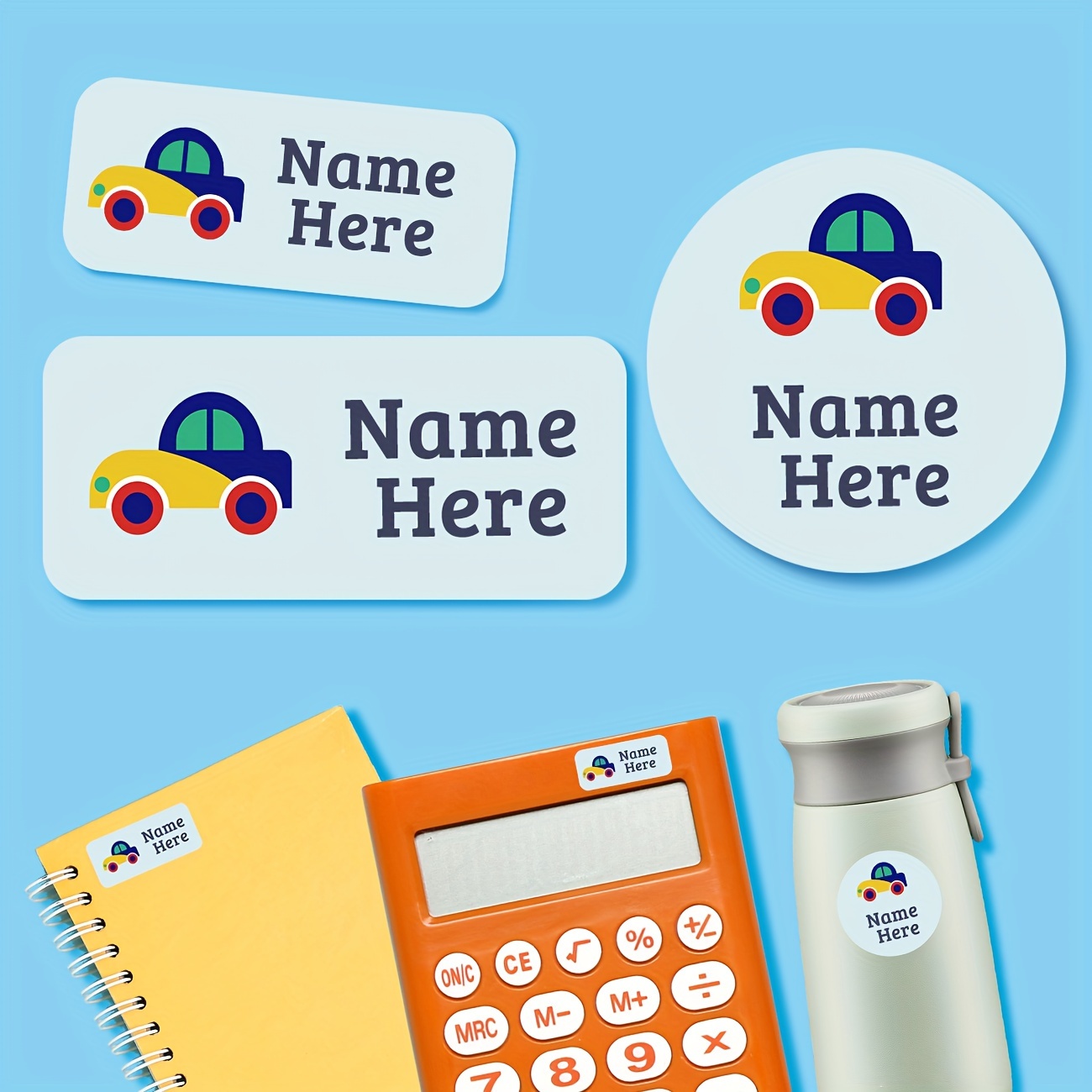 

Personalized Name Labels - Waterproof Adhesive Stickers - Customizable For Bottles, Lunch Boxes, And School Supplies (62 Labels)