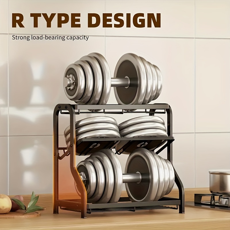 1 件现代 3 层金属调料架收纳架，喷漆饰面，台面存放调料罐，厨房配件，隔间搁板设计，3 个搁板，稳定底座，光滑边缘，厨房使用，立式搁板 详情 4