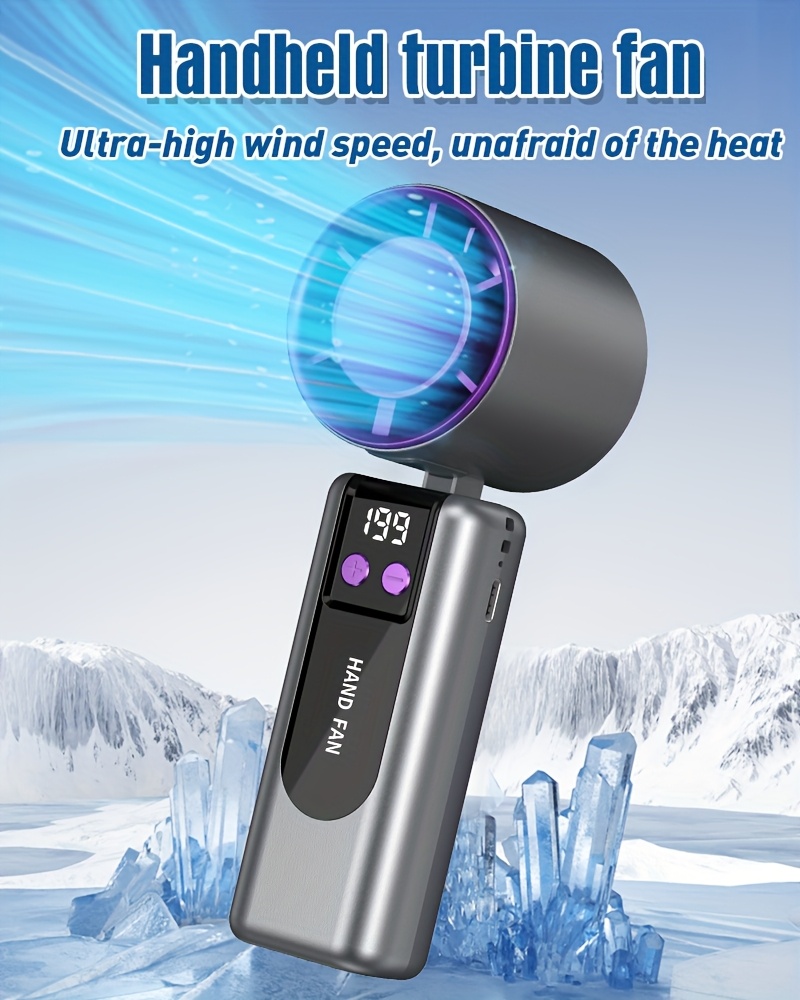 2026 new handheld fan 3 in 1 personal ultra cooling fan mini handheld turbo fan rechargeable desktop fan 199 adjustable   home office outdoor travel camping   portable air conditioner fan details 4
