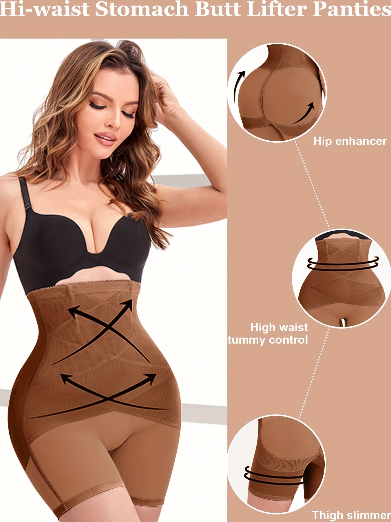 Butt Lifter Shapewear for Stomach Women Tummy Control Hi-Waist