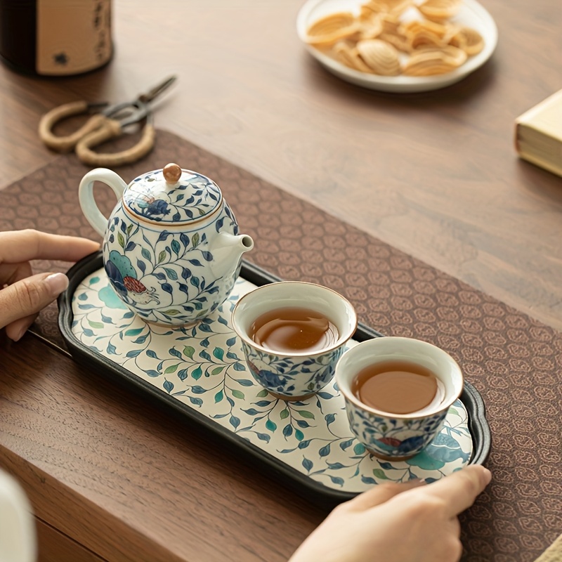Lot De 2 Tasses à Thé En Grès – Vert/Bleu/Gris – Style Asiatique