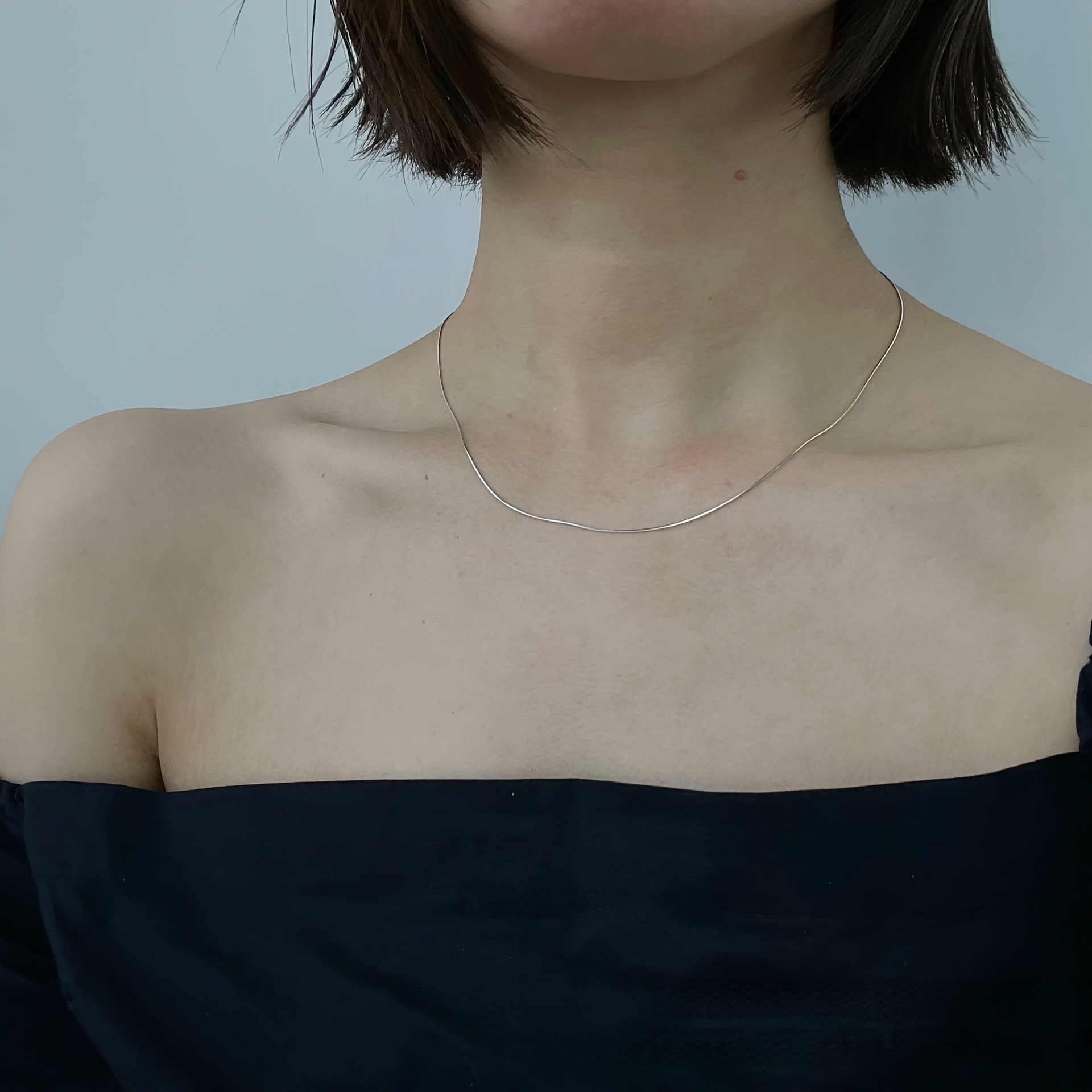 S925 Silver Snake Bone Chain Necklace, Versatile Design