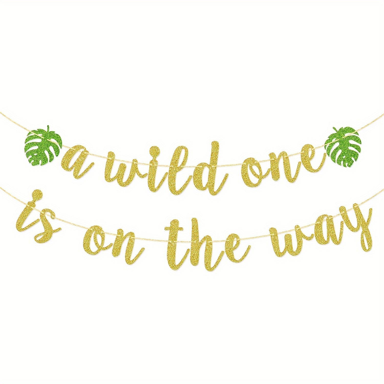 Image of A Wild 1 The Way Banner, Baby Shower Decorations, Welcome Baby Sign, Jungle Birthday Party Supplies