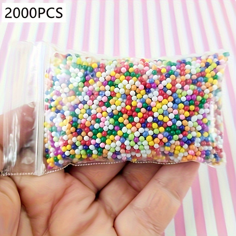 Image of 2000pcs \ 2mm Non Consumable Rainbow Glass Sprinkles, Rainbow Funfetti , Caviar Beads