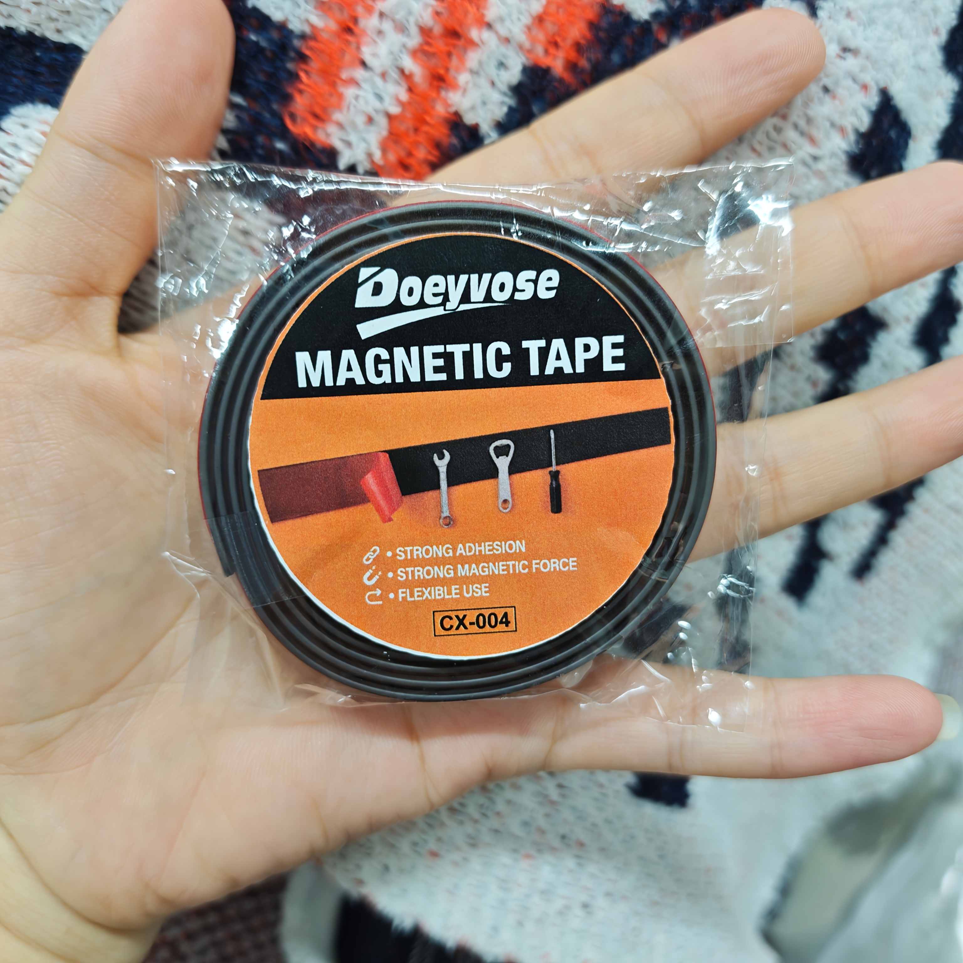 Image of Doeyvose Magnetic Tape Self-adhesive Magnetic Strip For Bathroom Shelf And Shower Caddy Mounting No Drill Damage-free Wall Mount
