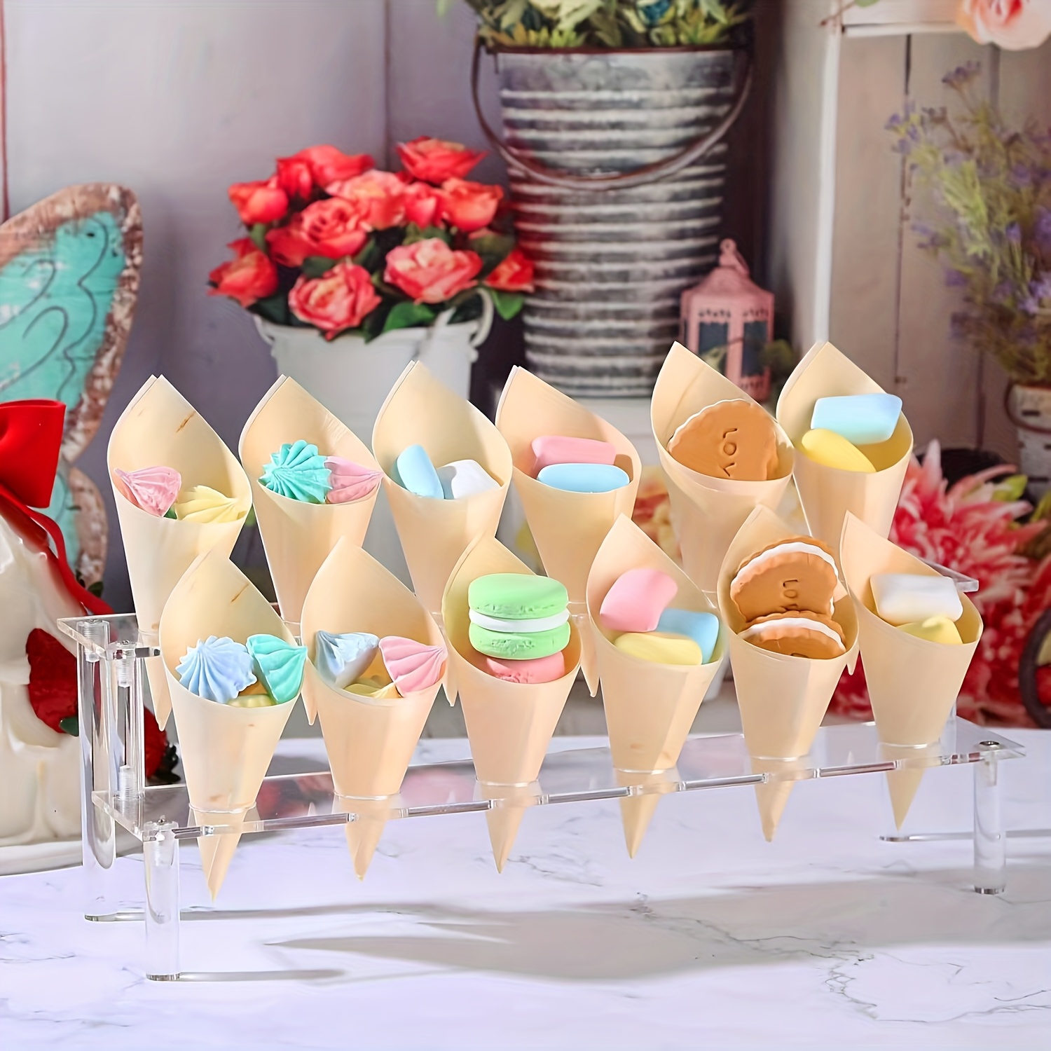 MAJORMENTCH Künstliche Eiswaffel – Realistische Deko-Eistüte Für Partys, Hochzeiten, Fotografie & Schaufenster (PVC, Schokoladenfarbe)
