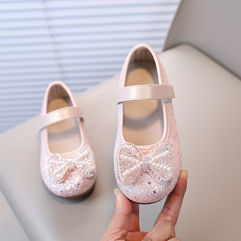 Zapatos de Princesa para Niñas con Lentejuelas Rosa Material PU  Transpirable Cómodos y Cierre Seguro Punta Redonda Ideales