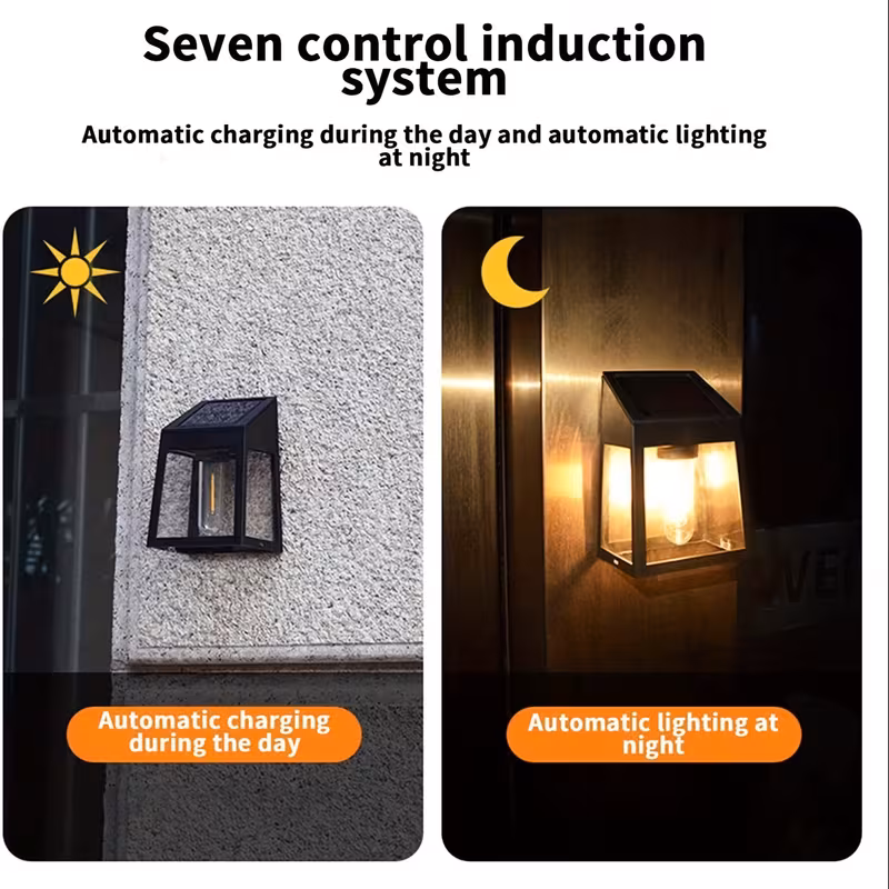2pcs solar wall light plaster wall light wall installation solar lamp decoration solar wall light sensor lamp automatically your yard porch garden road garage Product details 3