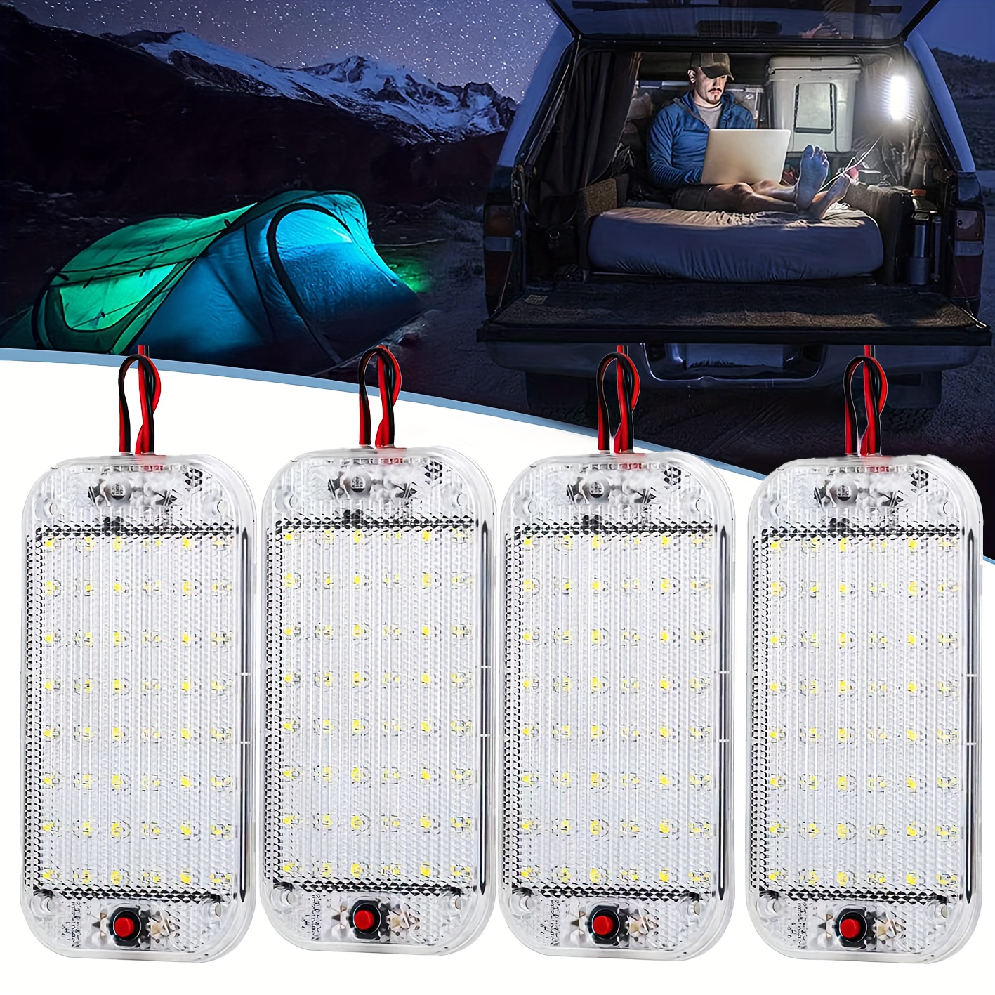 4-Pack 12V LED RV Ceiling Lights – Dome Interior Lighting For Trailers & Campers