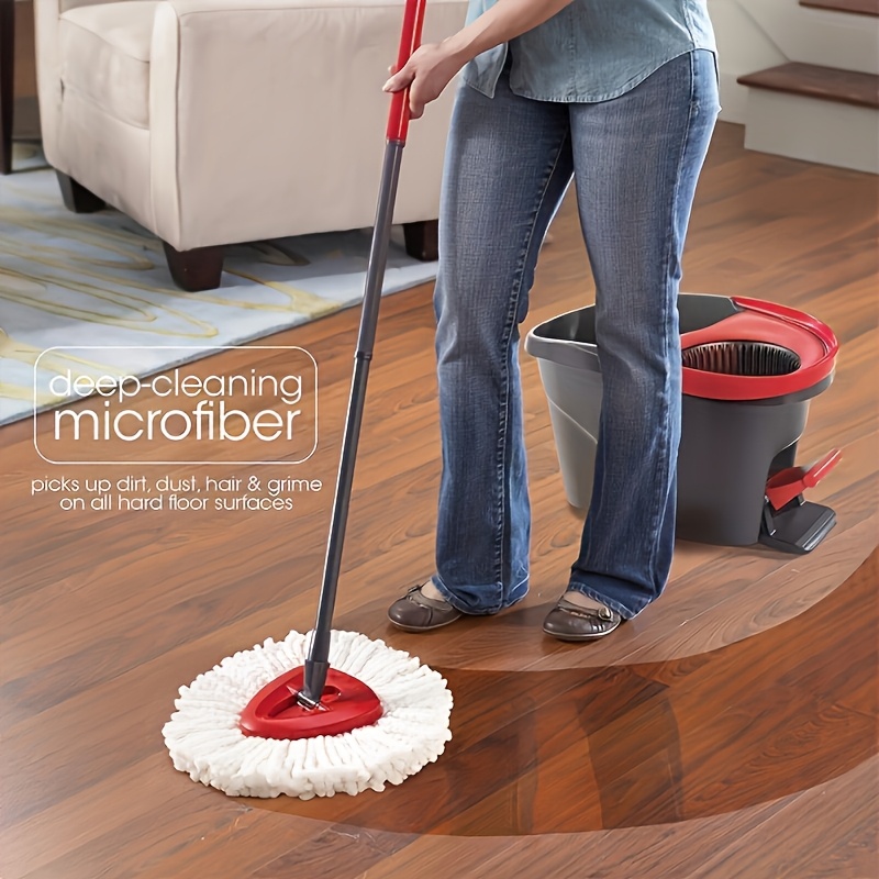 

Easy Microfiber Spin Mop, Floor Cleaning, Manual , No Battery Required, For Living Room And Home Use