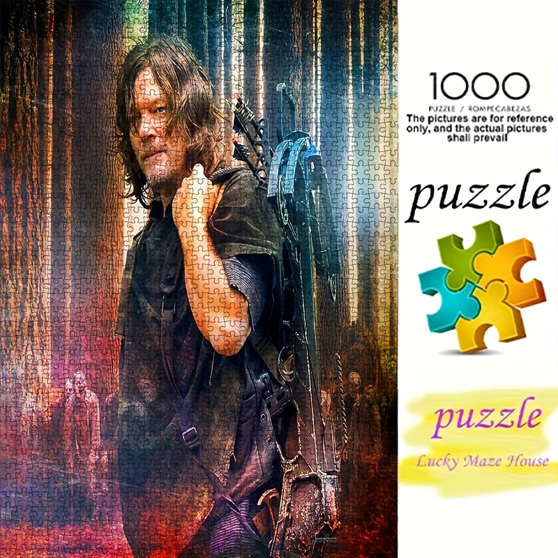 TEMU 1000pcs Diy Paper Puzzle, The Daryl Theme , High-quality White Card Material, Suitable For Parent- Puzzles, Gathering Puzzles, Puzzles,