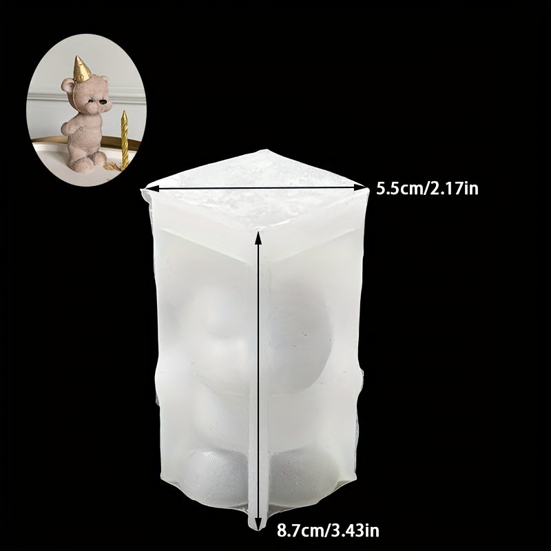 Image of Resin Silicone Mould 3d Blown Candle Bear Silicone Mould Crafts Plaster Jewelry Candle Making Epoxy Resin Mould Concrete Home Ornament Silicone Mould Home Decorations