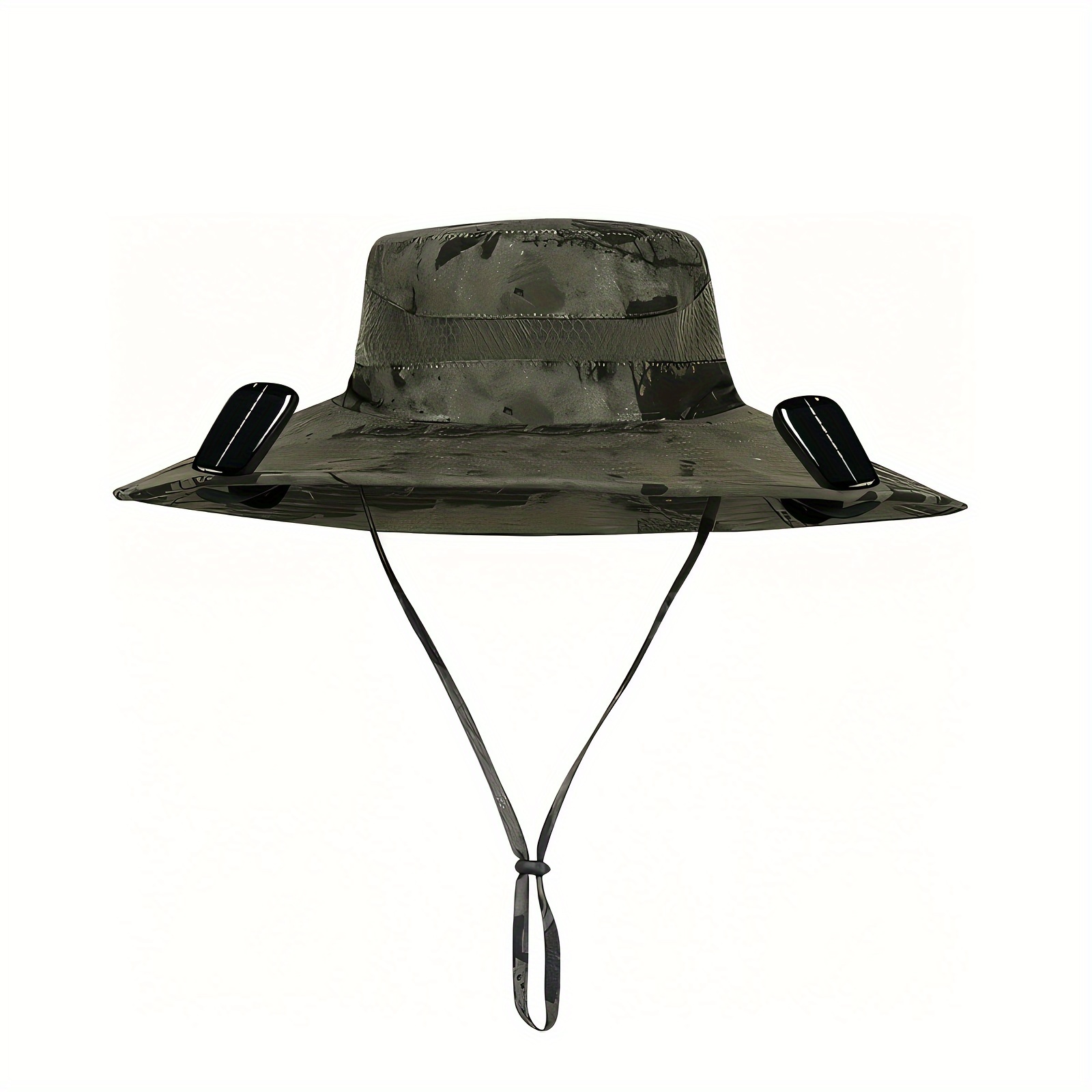 

Man Outdoor Hat With 2 Solar Fan Big Head Wide Brim For Outdoor Fishing Camping Hiking Activities Must Have Outdoor Accessories For Hot Summer