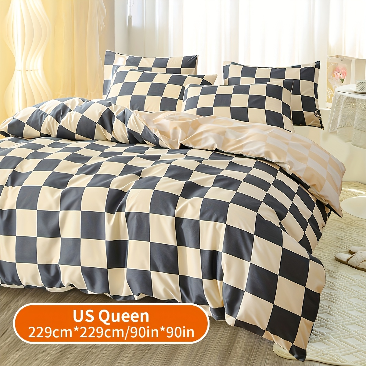TEMU 3pcs Printed Quilt Cover Set