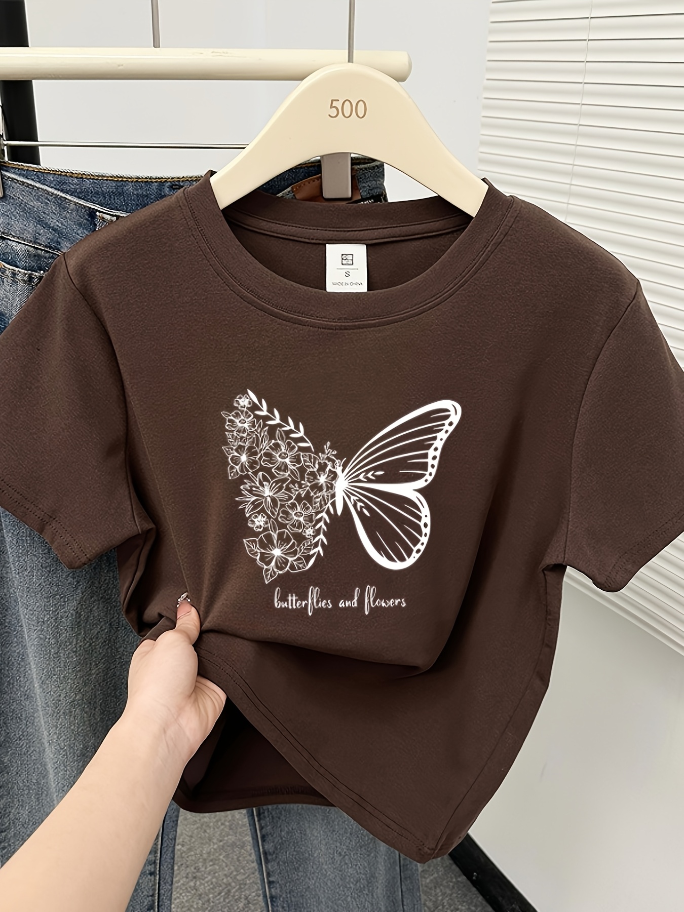 womens summer   floral print short sleeve t shirt light grey   fit round neck casual streetwear   washable spring summer fashion tee   shirt comfortable fabric Product details 4