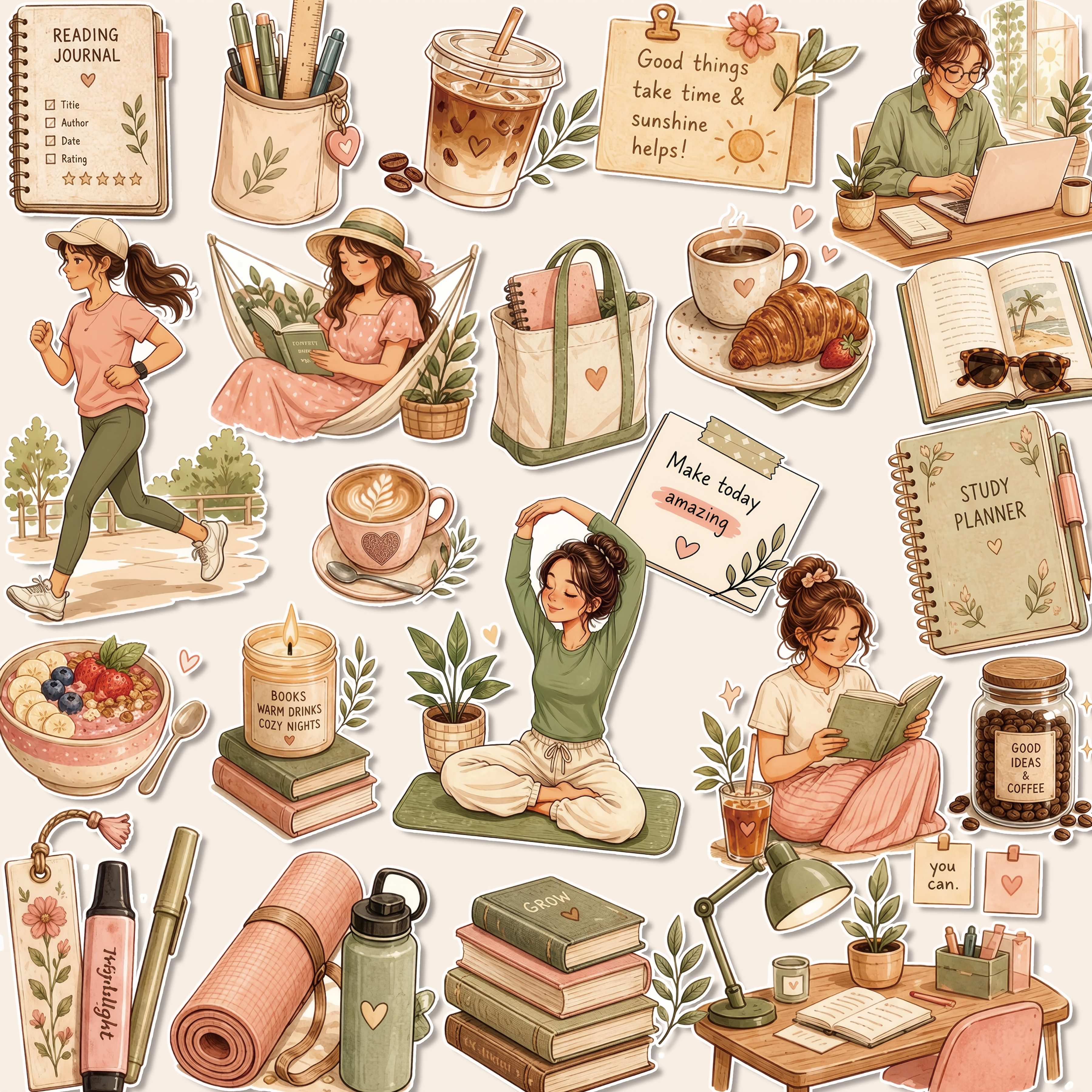TEMU Set da 1, Adesivi a Tema Vita Quotidiana, , Adesivi per Planner, Adesivi per Ufficio, Adesivi Regalo per Amicizia e Amore, Adesivi per