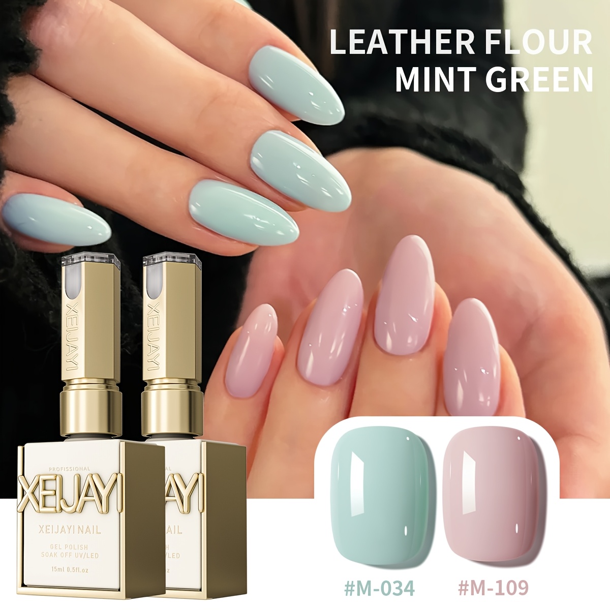 Xeijayi /korean & Mint Green /led Gel Polish - 15ml Semi-permanent Nail Polish Suitable For Salon & Diy, Soak-off Nail Gel, No, Spring Nail Art For /