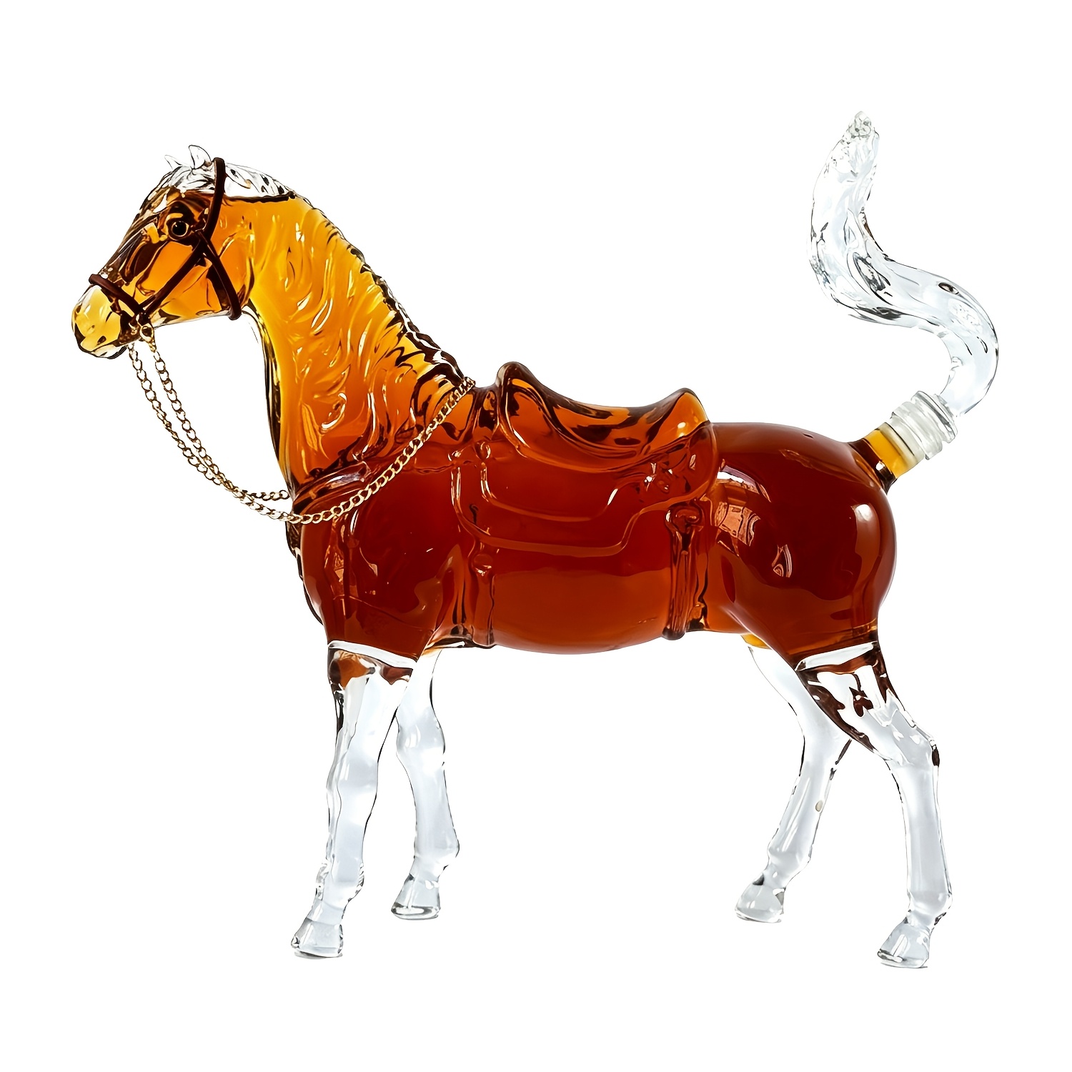 Image of 1pc Horse-shaped , Whiskey Bottle, Thickened Borosilicate Glass Bottle, High-end Gift, For Boyfriend, Husband, Father