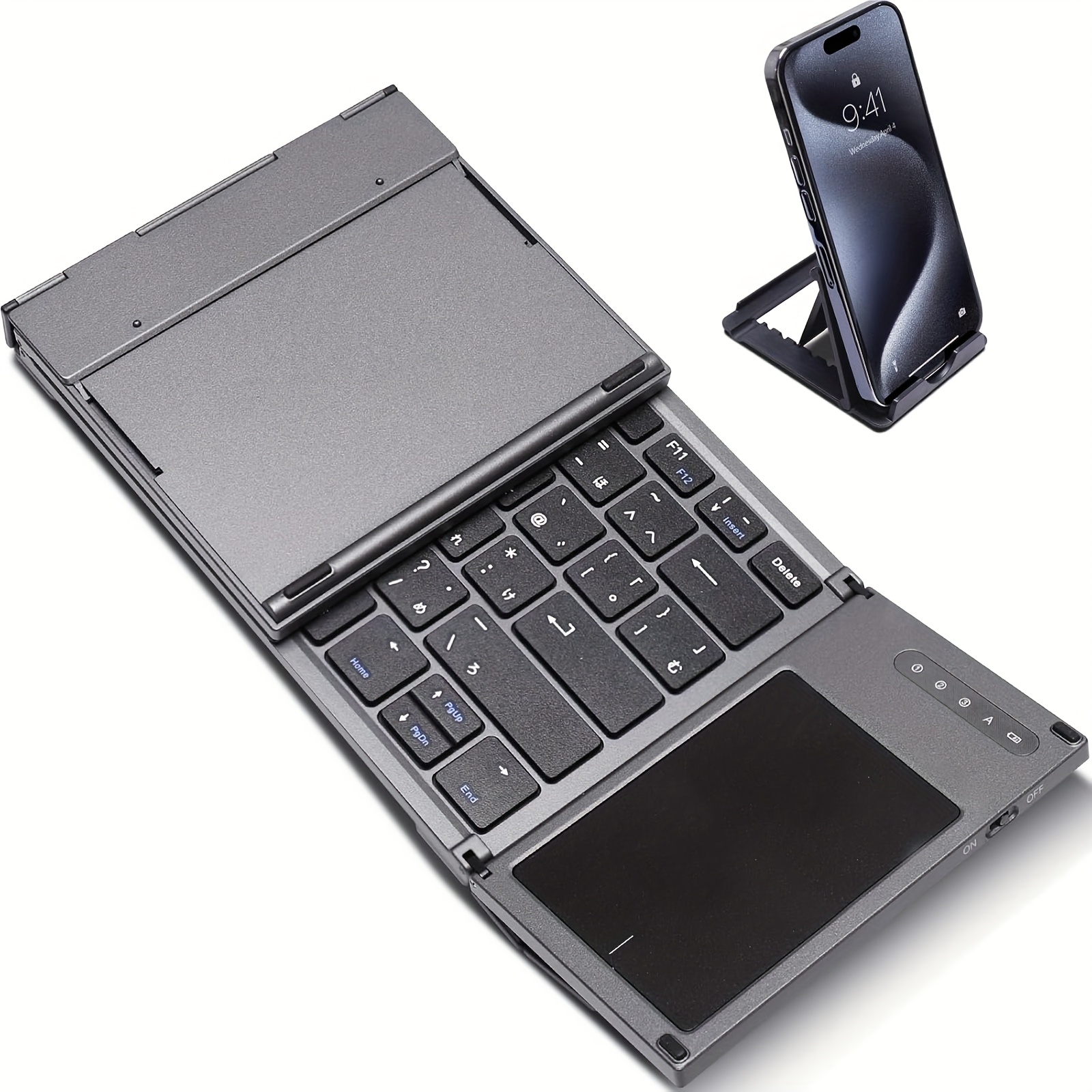 TEMU 【】ワイヤボード 日本語対応折りたたみ式。タッチパッドと充電式バッテリー搭載。同時接続3台可能。iOS、Android、Macに対応。