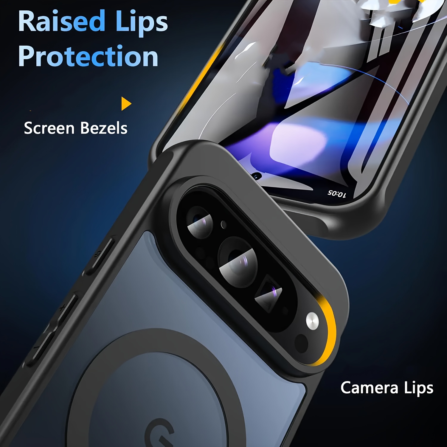 TEMU Phone Case - Matte Magnetic Black Phone Case Compatible With Pixel 10, 9, 8, 7 Pro, 9a, 8a, 7a, Featuring -like Feel And Fingerprint-resistant