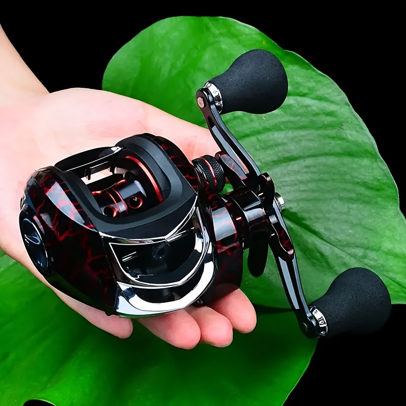 TEMU High Speed 18 + 1bb Bait Reel, Dual , 20 - Ergonomic Grip, Durable Stainless Steel Reel - Carp And Bass Fishing, Suitable For Salt And Fresh Water, Angler' | Smooth Black Surface