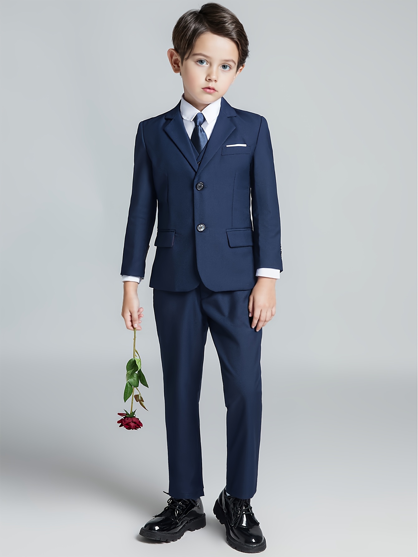 boy's suit five piece coat jacket vest white long Temu Portugal